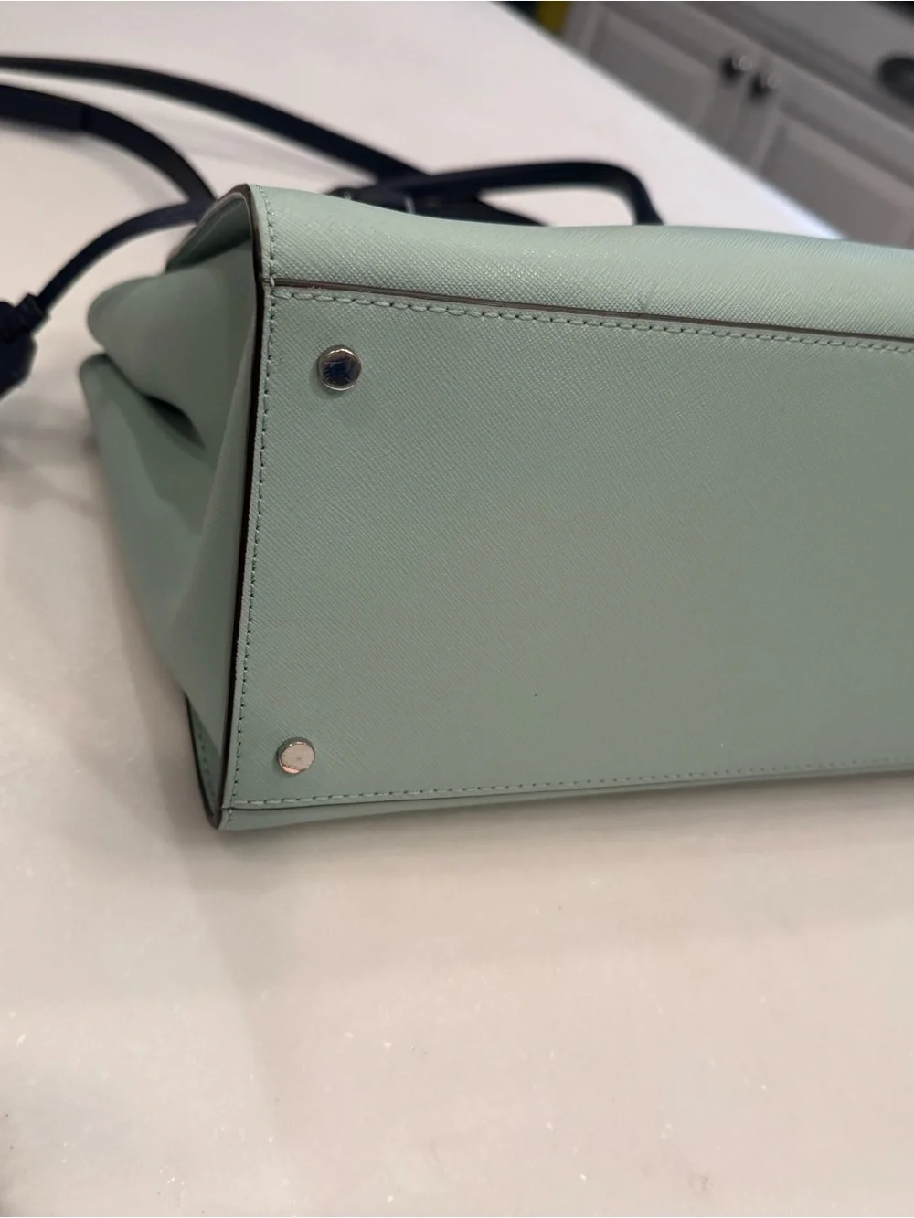 Kate Spade Cameron Medium Satchel/crossbody Pale Green, White & Navy Accents NEW